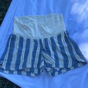 Old Navy High Waist Blue and White Striped Shorts